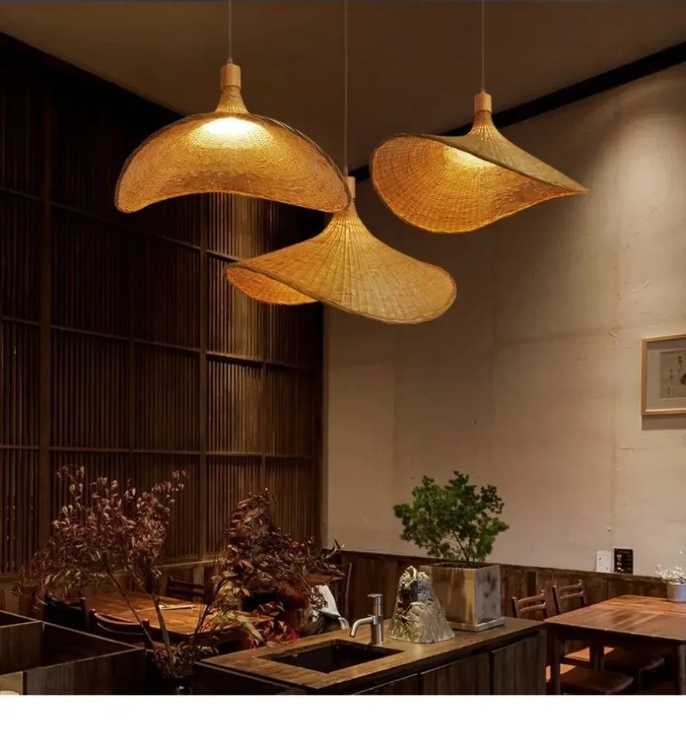 竹籐製ハンギングライト、調光可能なバスケットボールランプシェ - Hanging Moon Lamp のレビューと価格